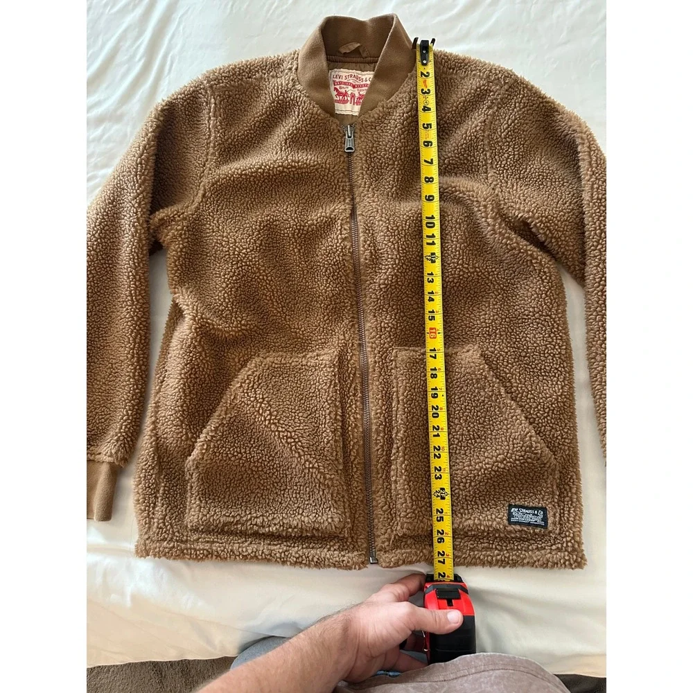 Levi Strauss & Co. Sherpa Fleece Jacket Brown Full Zip Size Medium